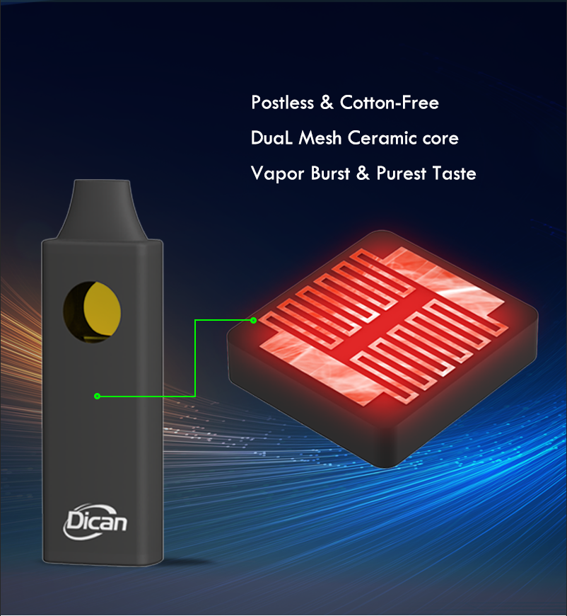 혁신적인 이중 세라믹 코일 포스트리스 일회용 대마초 vape : 부드럽고 강력하며 누출