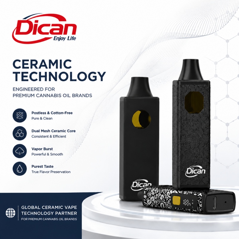 프리미엄 대마초 오일 브랜드를 위한 글로벌 세라믹 Vape 기술 파트너 | 디칸 베이프
